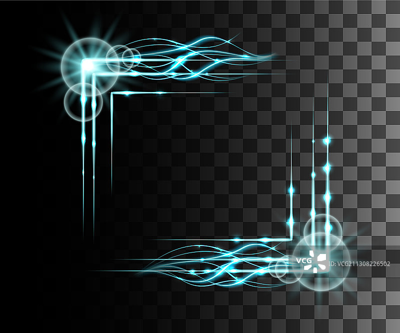 蓝色透明镜头光晕特效图片素材