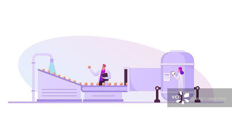 身穿白色工作服的工厂工人图片素材