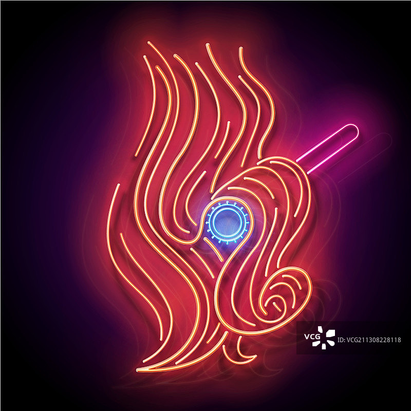 专业红发美女发光照图片素材