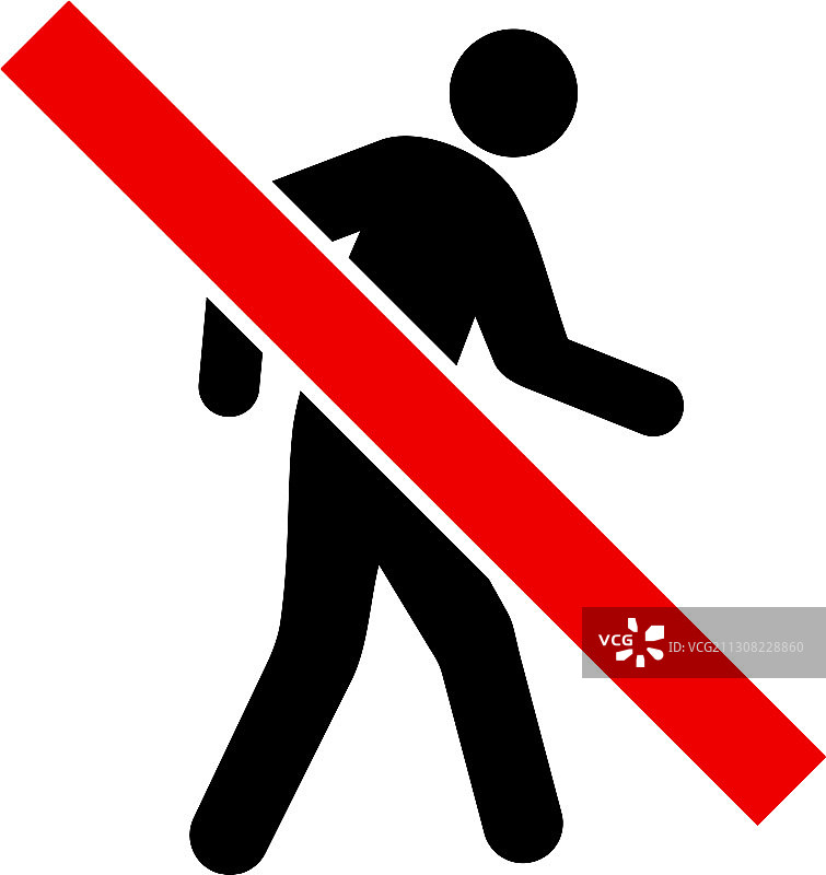 禁止行人通行图标图片素材