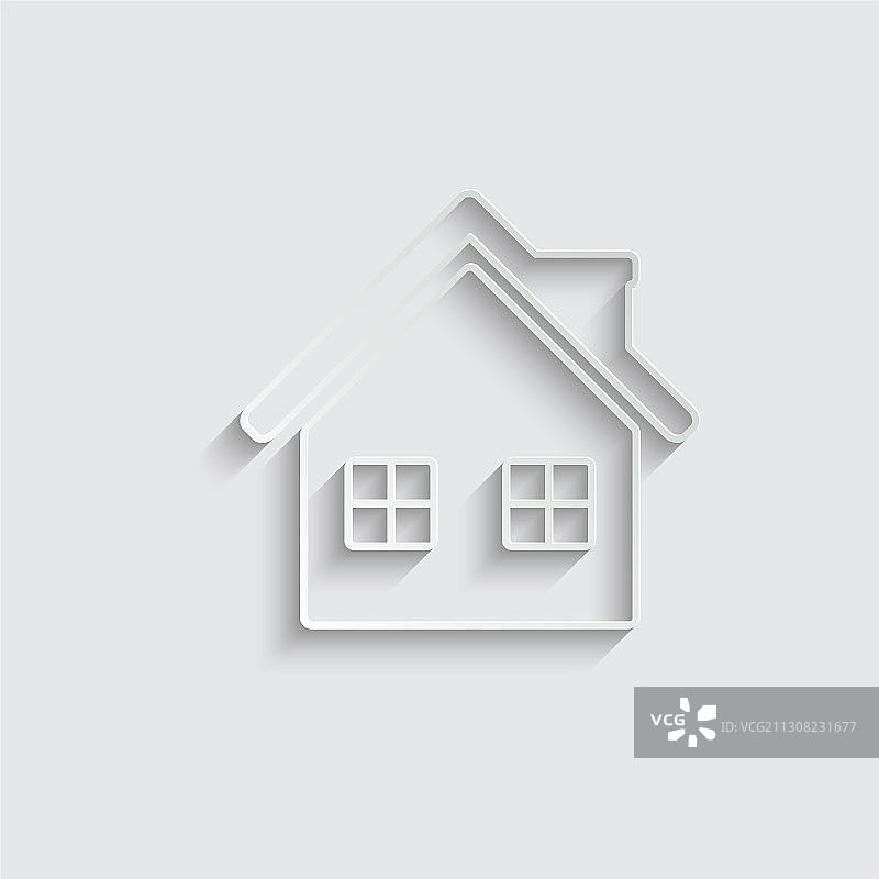 纸质房屋图标 - 黑色图片素材