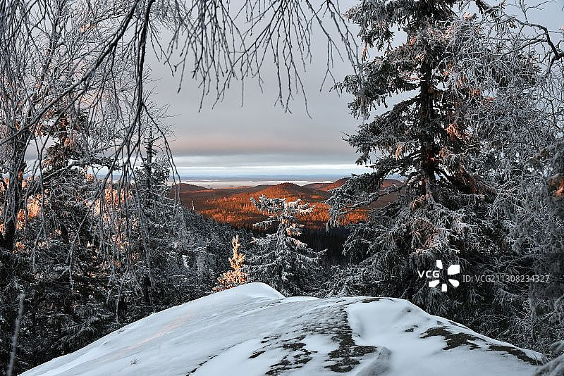 芬兰利耶克萨科利雪景风光图片素材