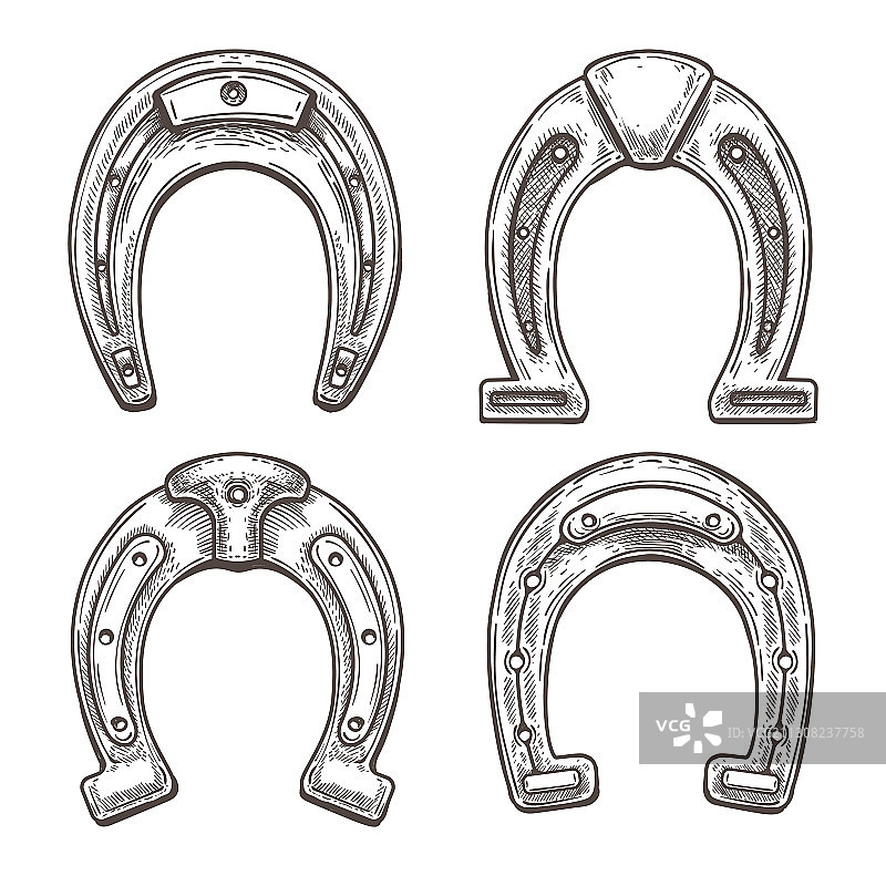 钢制马蹄铁素描图片素材
