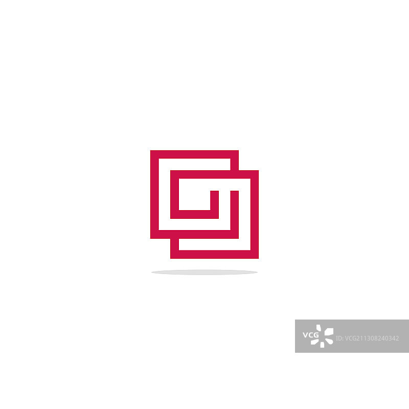 方形轮廓连接标志图片素材