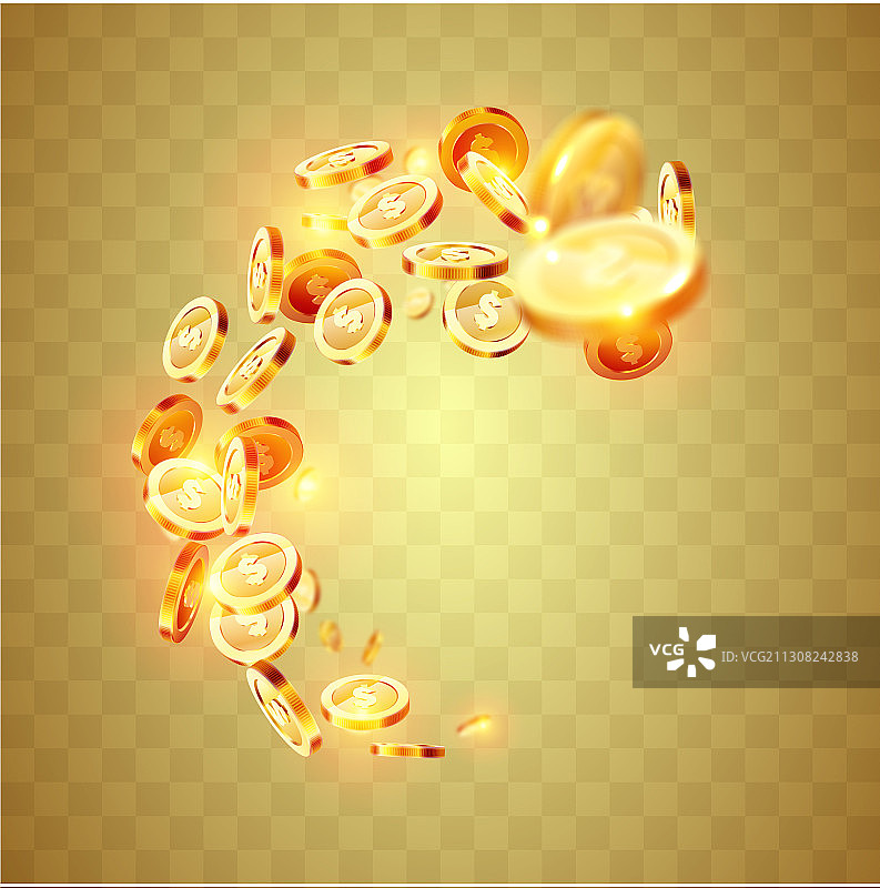 逼真的金币爆炸效果图片素材