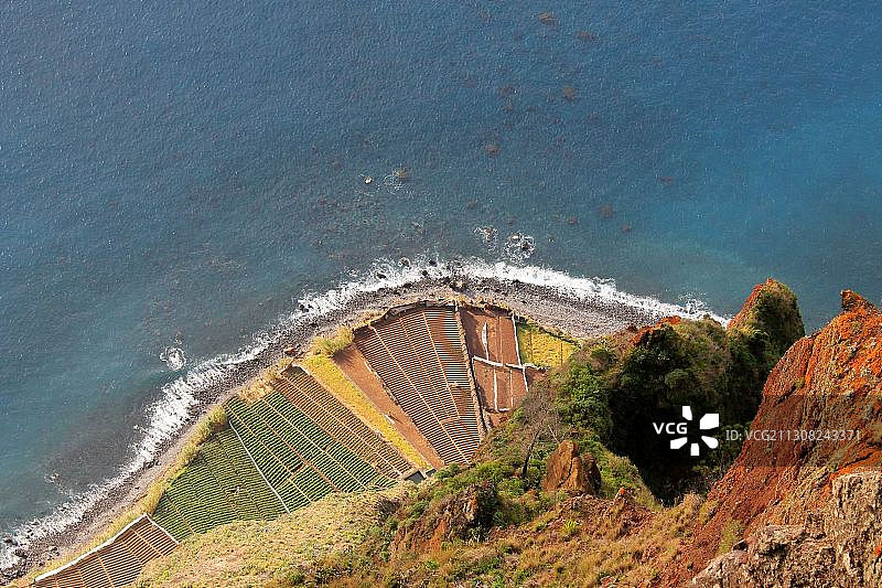 葡萄牙马德拉海滩高角度景观图片素材