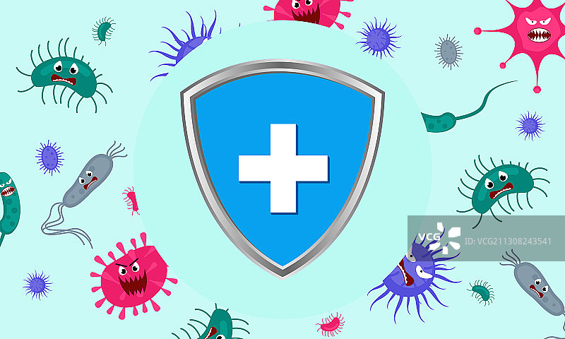 卫生医疗蓝色免疫系统概念图片素材