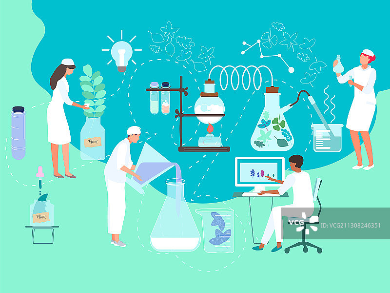 生物学研究：男女医生图片素材