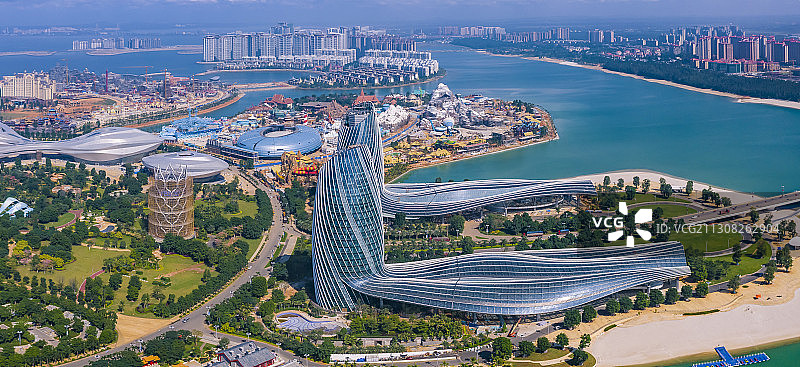 2020.11.19航拍海南省海花岛希尔顿酒店图片素材