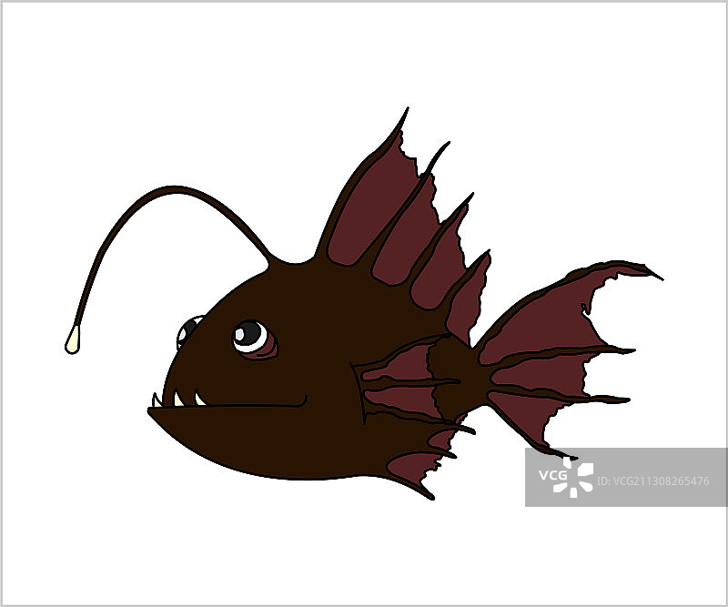 拿着手电筒的滑稽恐怖鱼图片素材