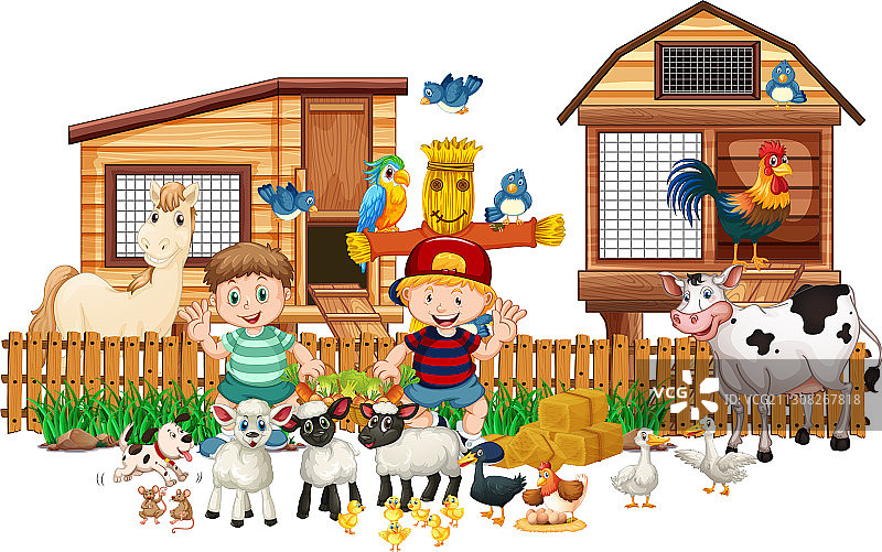动物农场的两只小山羊图片素材