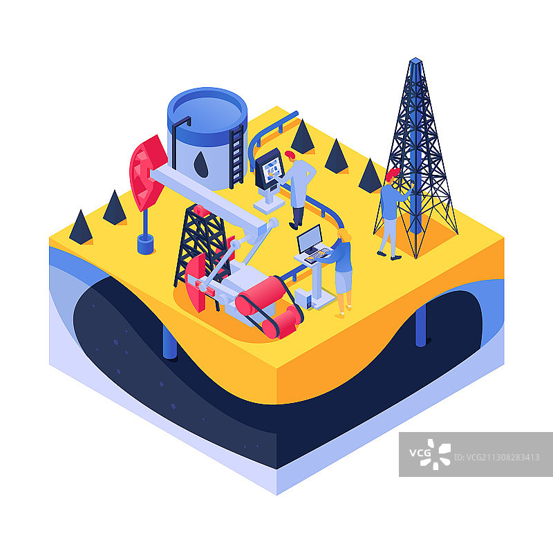 实验室石油研究2.5D图图片素材