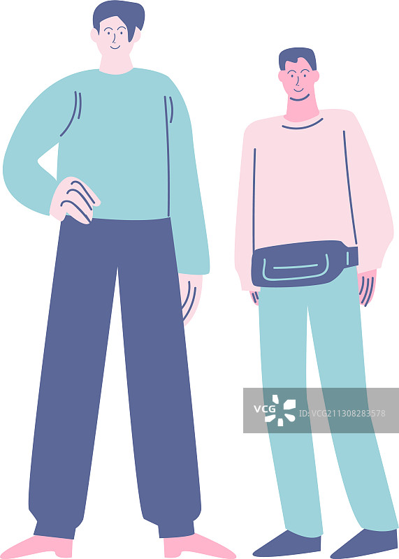 两个年轻阳光的男孩，兄弟或朋友图片素材