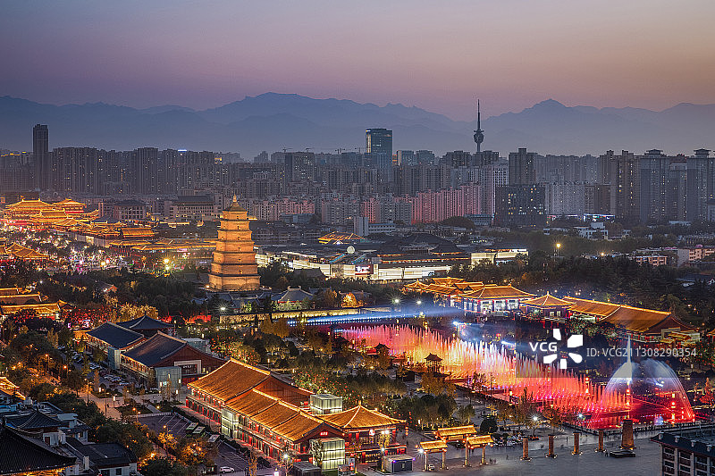 西安大雁塔大唐西市不夜城图片素材