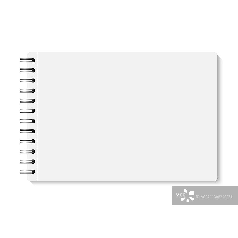 白色逼真合上螺旋笔记本图片素材