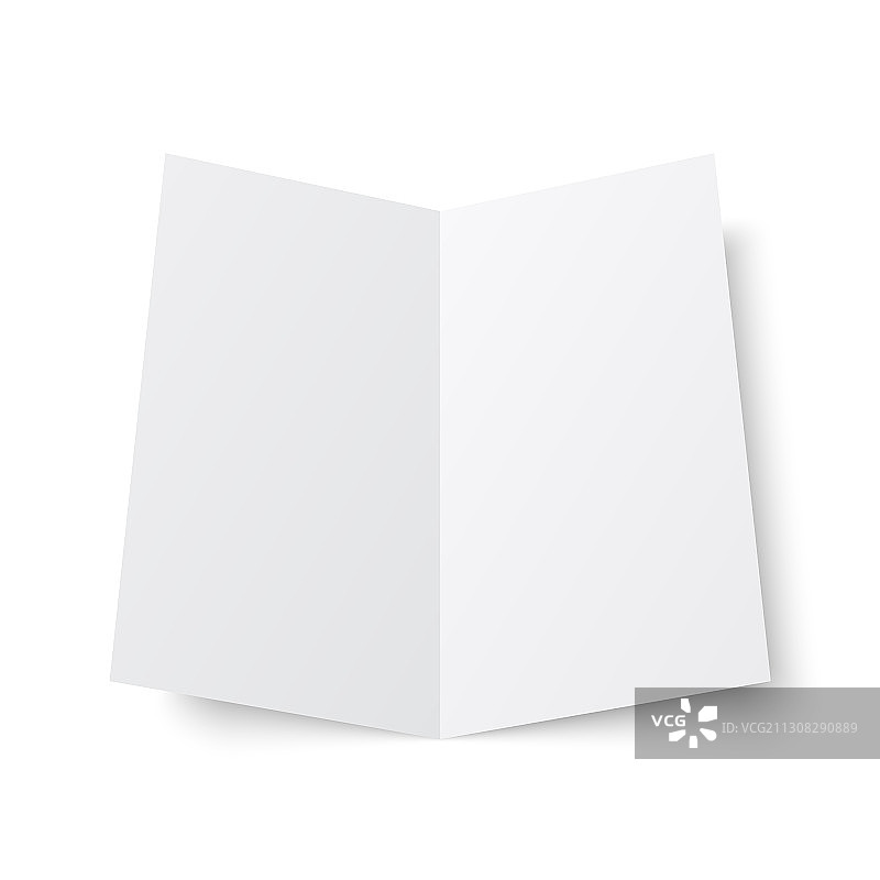 打开的空白白色对折小册子图片素材