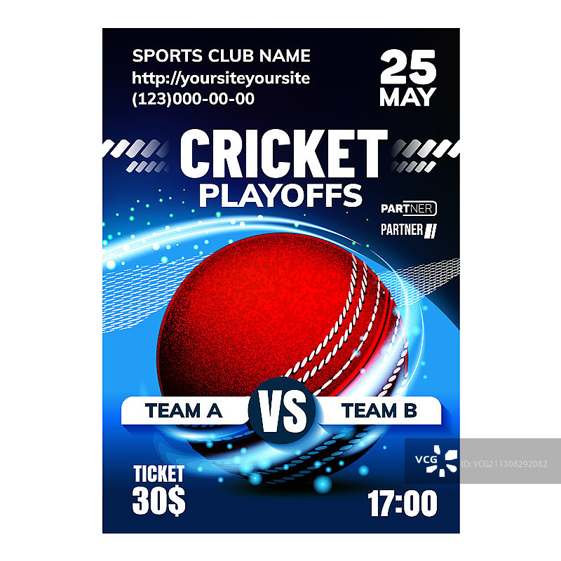 板球运动宣传单banner图片素材