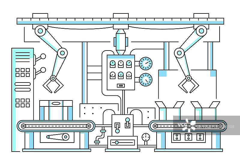 输送线概念轮廓线性风格图片素材