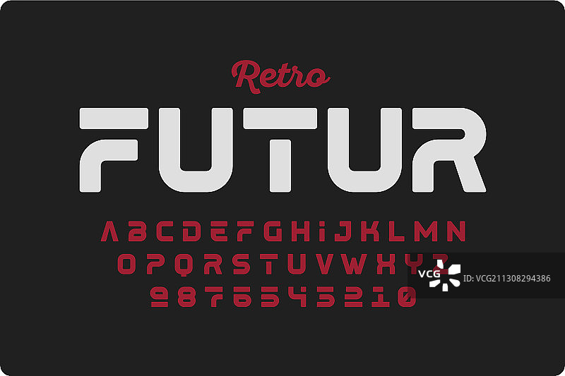 复古未来主义风格字体图片素材