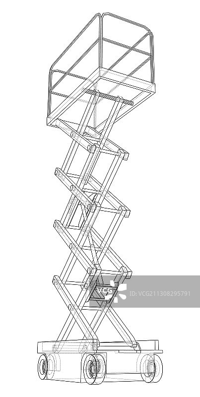 剪叉式升降机概念轮廓图片素材