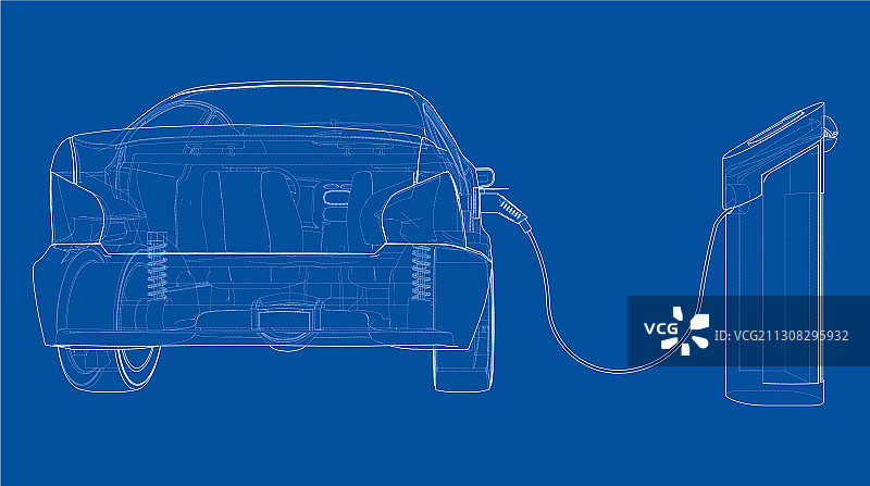 电动汽车充电站草图图片素材