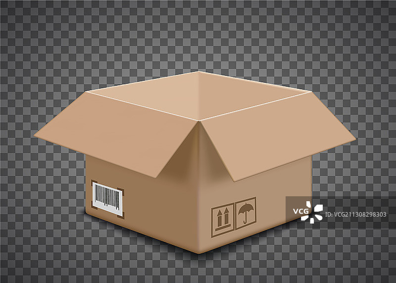打开的空纸板箱图片素材