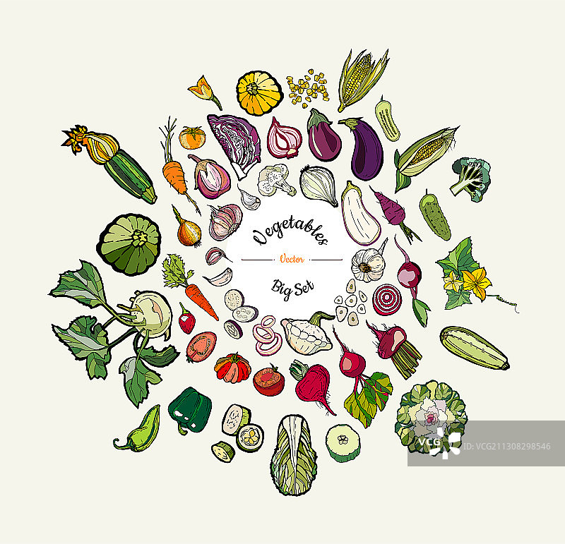 手绘蔬菜素材图片素材