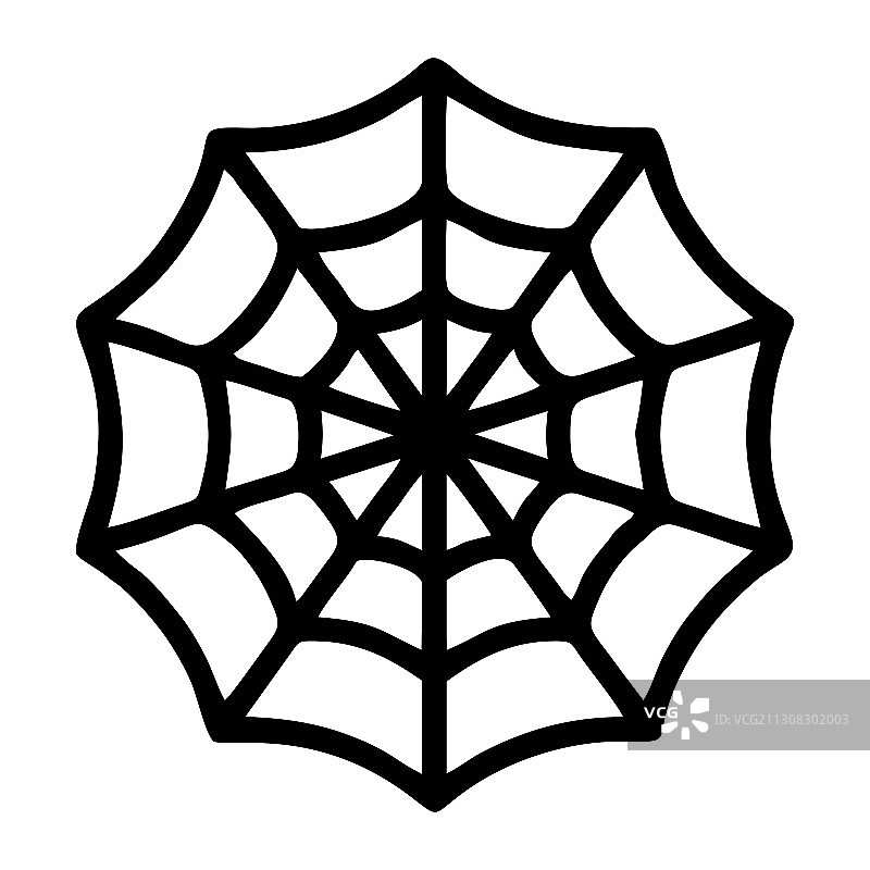 白色背景上的蜘蛛网图标线条图片素材
