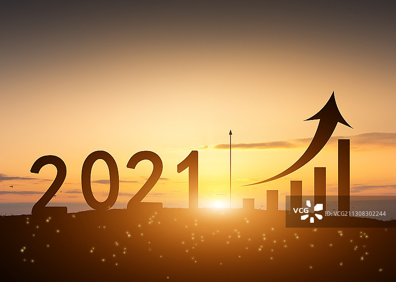 2021年曲线增长图片素材