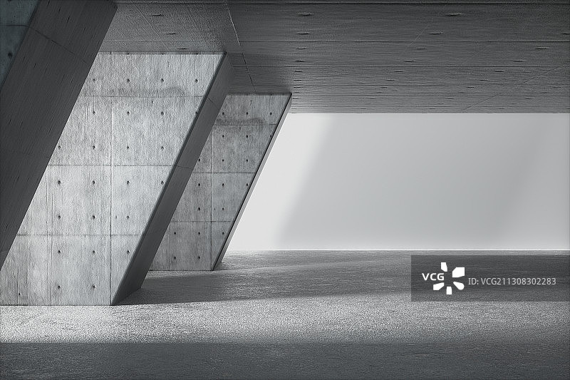 现代简洁室内空间，三维图形图片素材