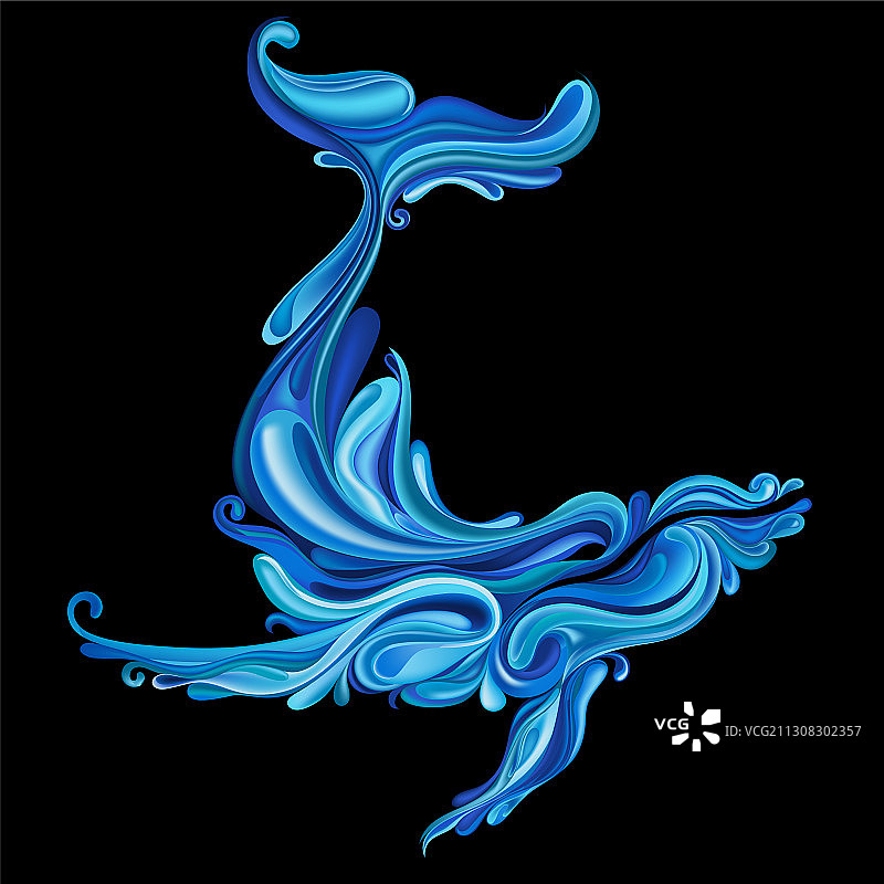抽象蓝鲸图片素材