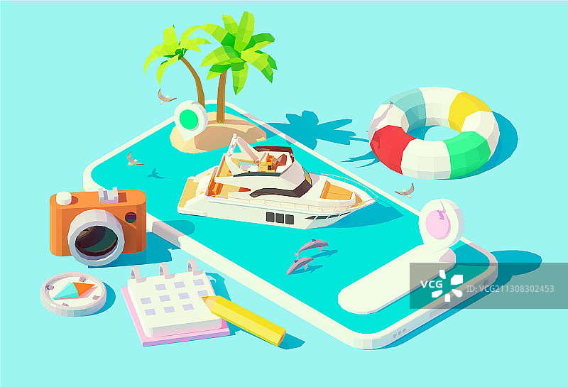 2.5D游艇预订App图片素材