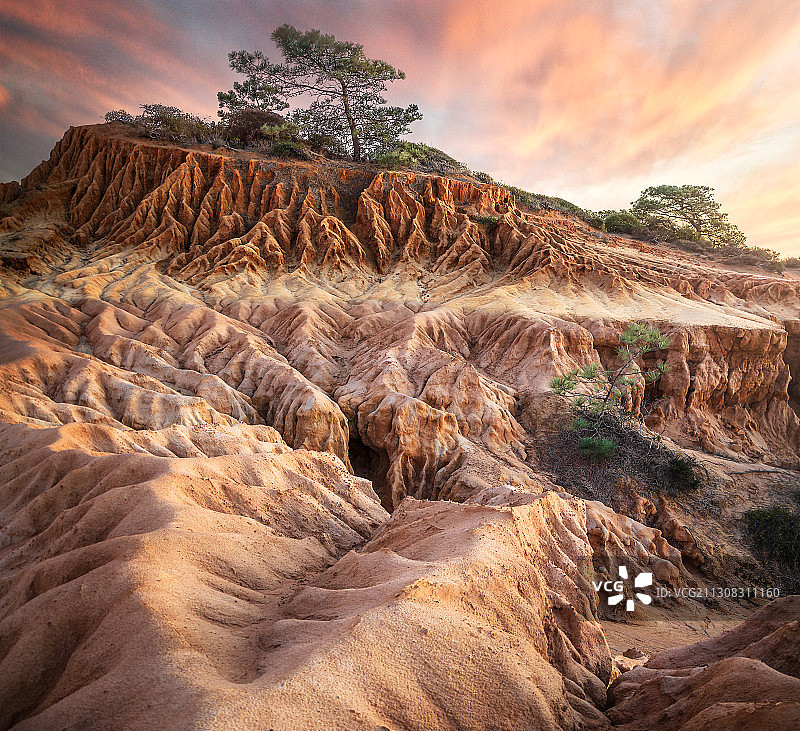 托里松林州立保护区日落岩层美景，美国图片素材