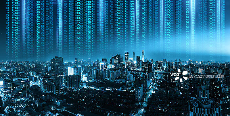 北京CBD夜景数字背景图片素材