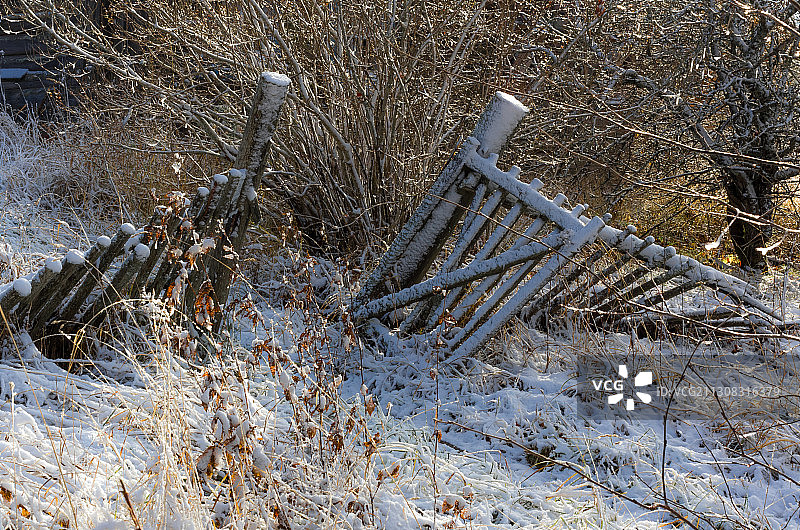 雪覆盖的田野高角度视图图片素材