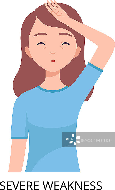 女孩患有严重虚弱症状图片素材