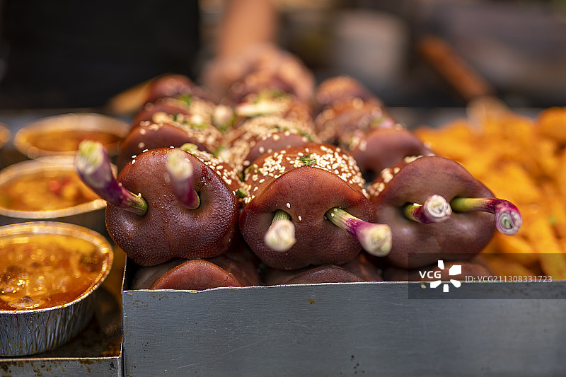 特色美食猪鼻大葱图片素材