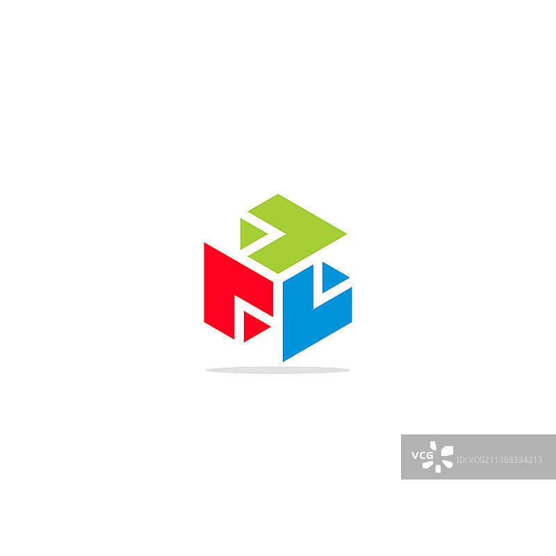 3D三角形彩色logo图片素材