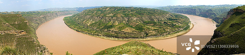 天下黄河第一湾太极湾陕北太极胜境图片素材