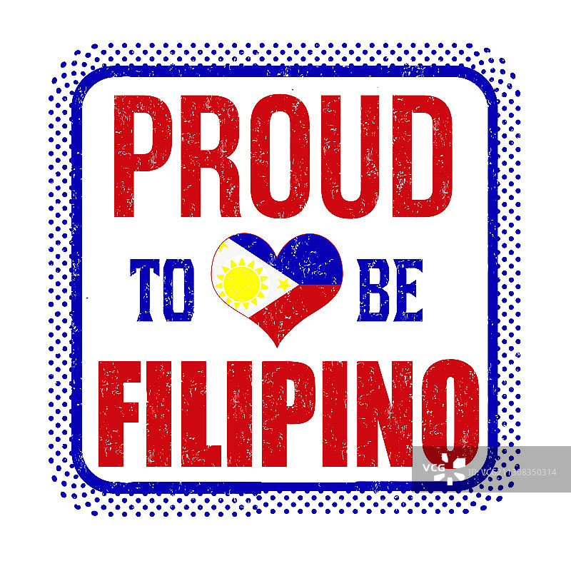 自豪的菲律宾人标志或印章图片素材