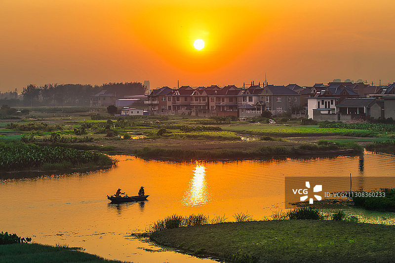 江苏省兴化市捕鱼图片素材