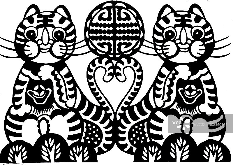 剪纸虎图片素材