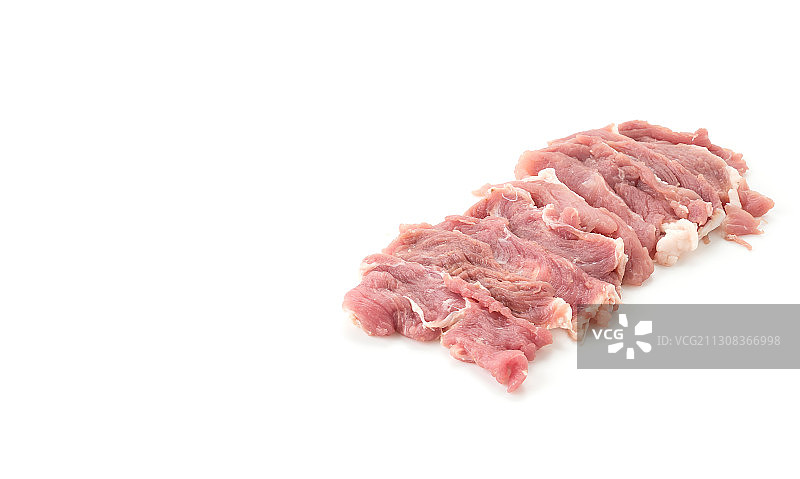 白色背景上的肉类特写图片素材