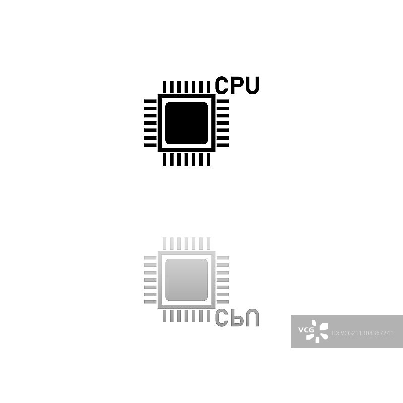 CPU扁平图标图片素材