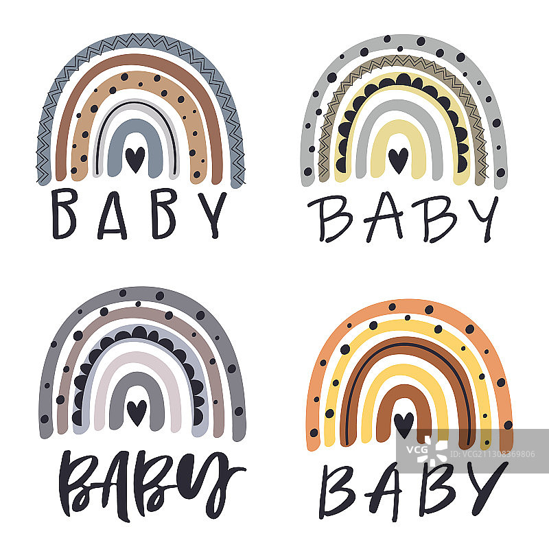 带字体的彩虹图案图片素材