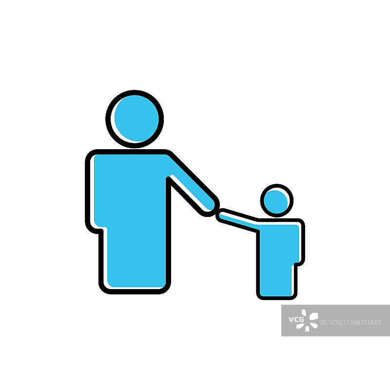 隔离的父亲节父子扁平图标图片素材