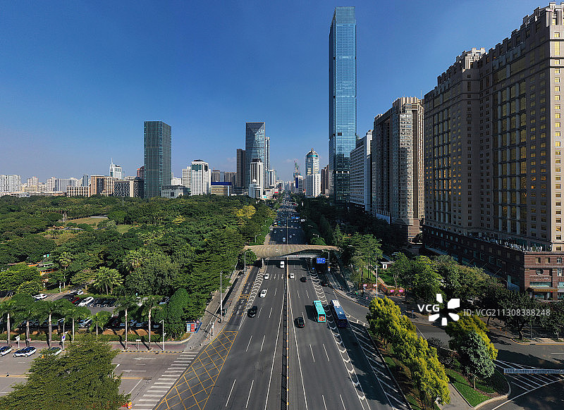 广东省深圳市福田区中心公园深南中路华强路商圈图片素材