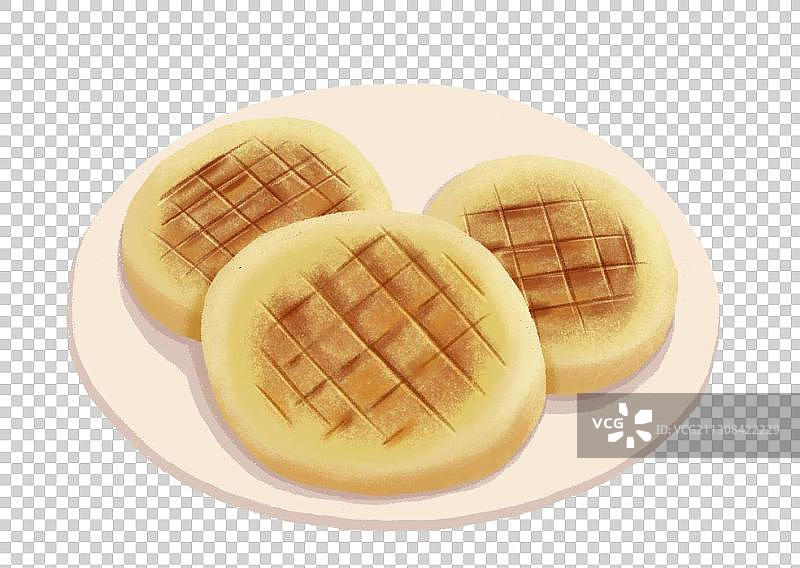 一盘牛肉馅饼扁平风格图片素材