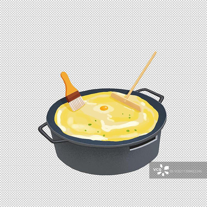 年俗正月初七摊煎饼扁平风格图片素材