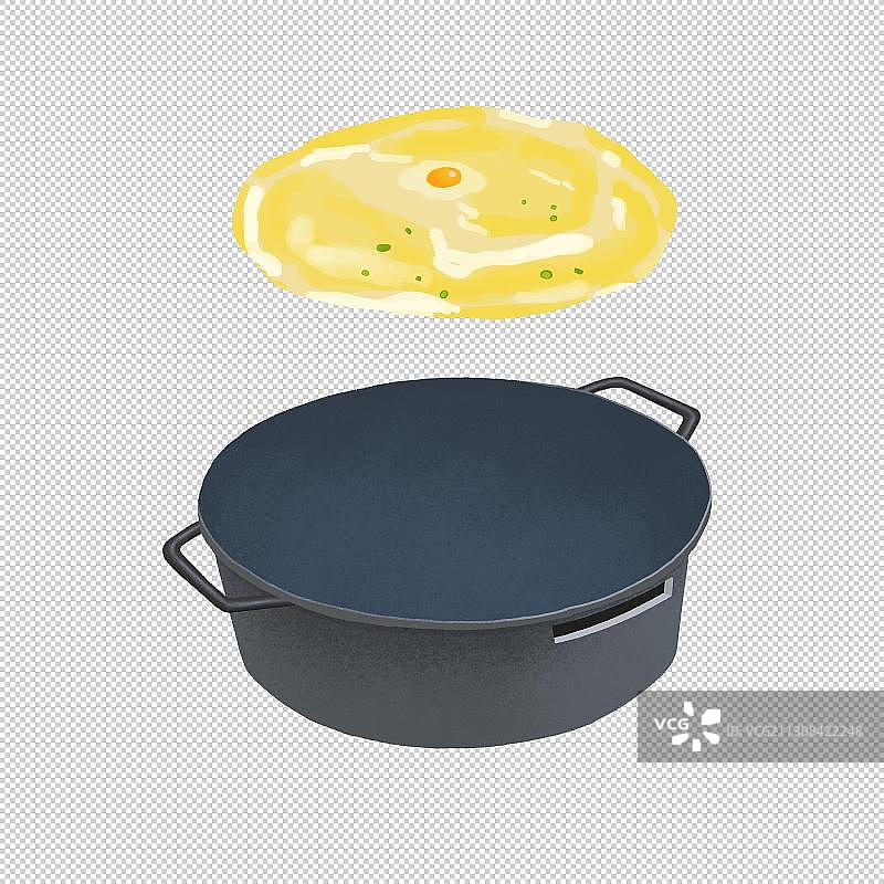 年俗正月初七摊煎饼鏊子扁平风格图片素材